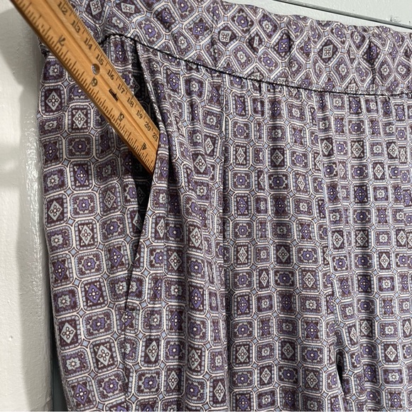 Raquel Allegra Easy Pants Trousers Sz 2 Blue Foulard High Rise Elastic Waistband - Picture 5 of 13